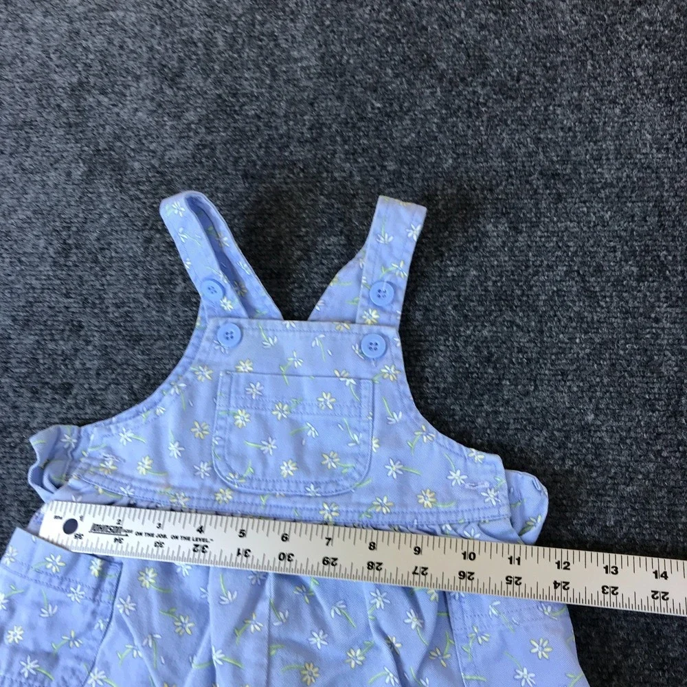 OshKosh B'gosh Overall Baby 12 Mos Blue Floral Print Adjustable Button Straps